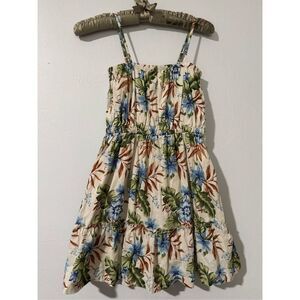 Janie and Jack birch Tropical floral print sleeveless dress 12